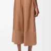 Cropped Trousers in Nappa Lambskin and Suede Goatskin