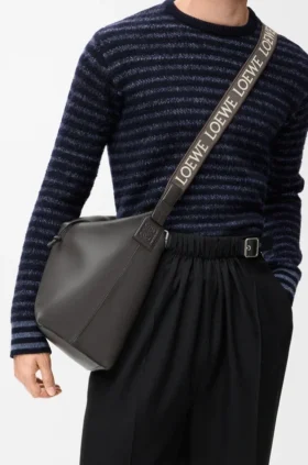 Cubi Crossbody Bag in Supple Smooth Calfskin and Jacquard