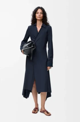 Draped Dress in Cotton