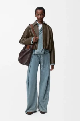 Draped Jacket in Nappa Calfskin
