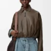 Draped Jacket in Nappa Calfskin Draped Jacket in Nappa Calfskin