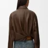 Draped Jacket in Nappa Lambskin