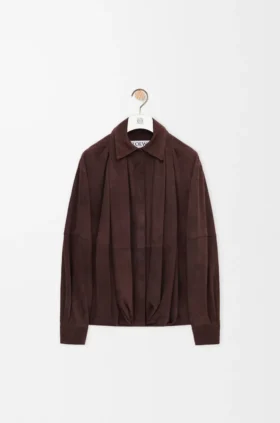 Draped Shirt in Suede Goatskin Draped Shirt in Suede Goatskin