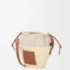 Drawstring Bucket in Palm Leaf and Calfskin