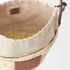 Drawstring Bucket in Palm Leaf and Calfskin