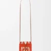 Drawstring Pocket in Classic Calfskin and Raffia Drawstring Pocket in Classic Calfskin and Raffia