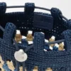Drawstring Pocket in Classic Calfskin and Raffia Drawstring Pocket in Classic Calfskin and Raffia