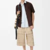 Short Sleeve Shirt in Suede Goatskin