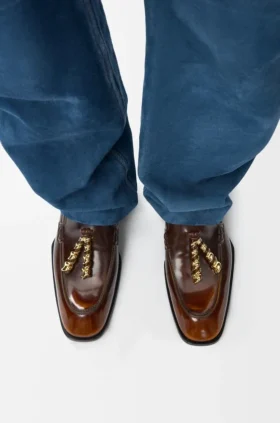 Edge Loafer Mule in Brushed-Off Calfskin