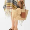 Elephant Basket in Raffia and Calfskin