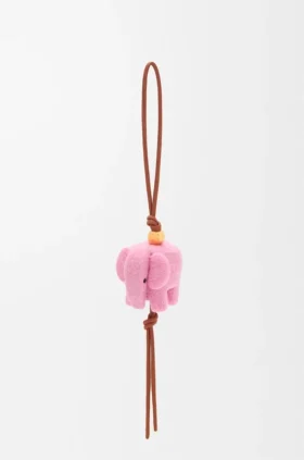 Elephant Charm in Felt and Calfskin