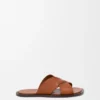Flex Criss-Cross Slide in Vegetable-Tanned Calfskin
