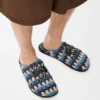 Flex Mule in Raffia and Calfskin