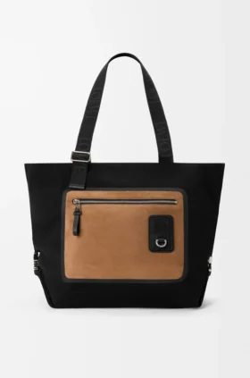 Flex Zipped Tote in Canvas and Suede