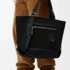 Flex Zipped Tote in Canvas and Suede