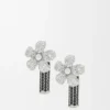 Flor Earrings in Sterling Silver and Crystals