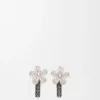 Flor Earrings in Sterling Silver and Crystals