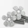 Flor Earrings in Sterling Silver and Crystals