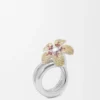 Flor Ring in Sterling Silver and Crystals