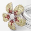 Flor Ring in Sterling Silver and Crystals