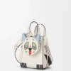 Futurist Cat Compact Hammock Bag in Classic Calfskin