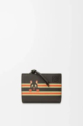 Futurist Cat Compact Wallet in Classic Calfskin