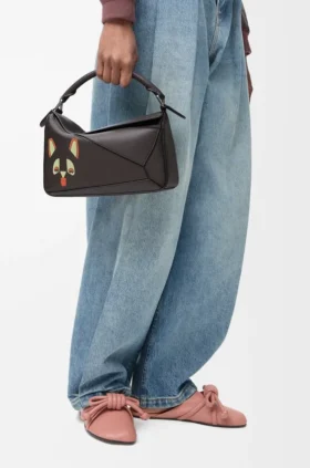 Futurist Cat Small Puzzle Bag in Classic Calfskin
