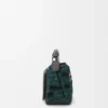 Futurist Cat Small Puzzle Bag in Embroidered Knit and Classic Calfskin