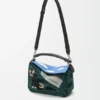 Futurist Cat Small Puzzle Bag in Embroidered Knit and Classic Calfskin