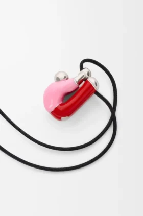 Hanging Acrobat Necklace in Sterling Silver and Enamel