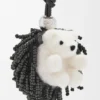 Hedgehog Charm in Felt, Beads and Calfskin