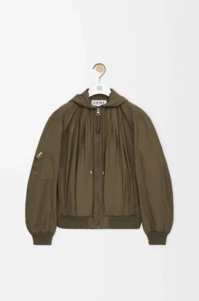 Hooded Jacket in Cotton Blend