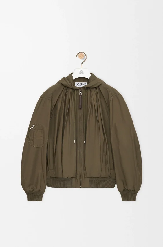 Hooded Jacket in Cotton Blend Hooded Jacket in Cotton Blend