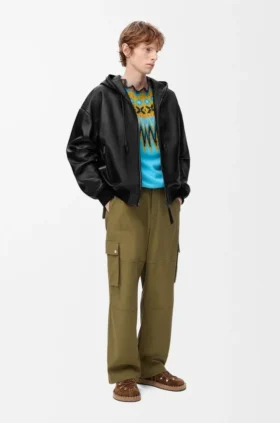 Hooded Jacket in Nappa Lambskin