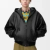 Hooded Jacket in Nappa Lambskin