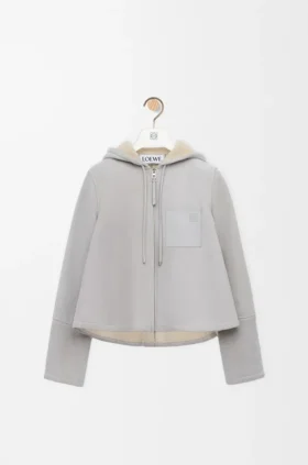 Hooded Jacket in Shearling