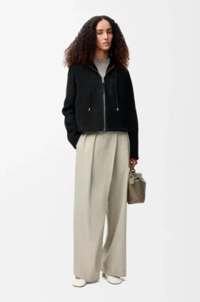 Hooded Jacket in Shearling