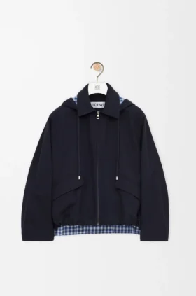 Hooded Parka in Cotton and Silk