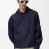 Hooded Shirt in Cotton and Linen
