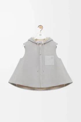 Hooded Vest in Shearling