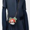 Knight Cat Clutch in Metal and Nappa Lambskin