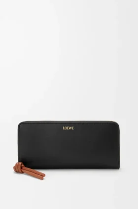 Knot Zip Around Wallet in Shiny Nappa Calfskin