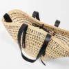 Large Braid Basket in Iraca Palm and Calfskin
