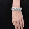 Large Braided Cuff in Sterling Silver