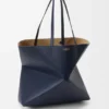 Large Horizontal Puzzle Fold Tote in Soft Grained Calfskin