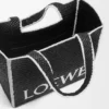 Large Loewe Font Tote in Raffia