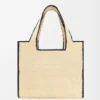 Large Loewe Font Tote in Raffia