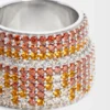 Large Pavé Ring in Sterling Silver and Crystals