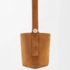 Large Pebble Bucket Bag in Suede Calfskin