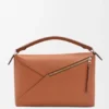 Large Puzzle Edge Bag in Classic Calfskin